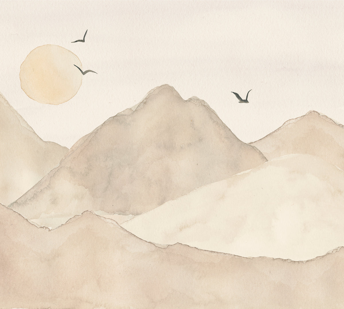 Mountains Mural – beige – 300x270 cm