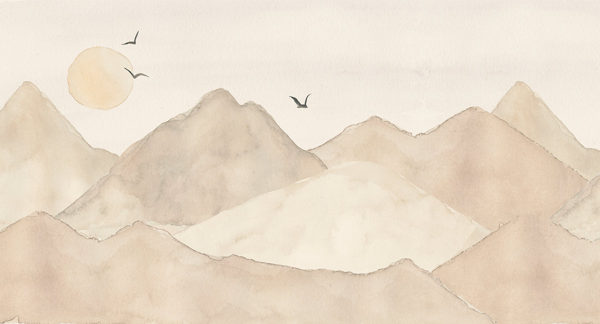 Mountains Mural – beige – 500x270 cm