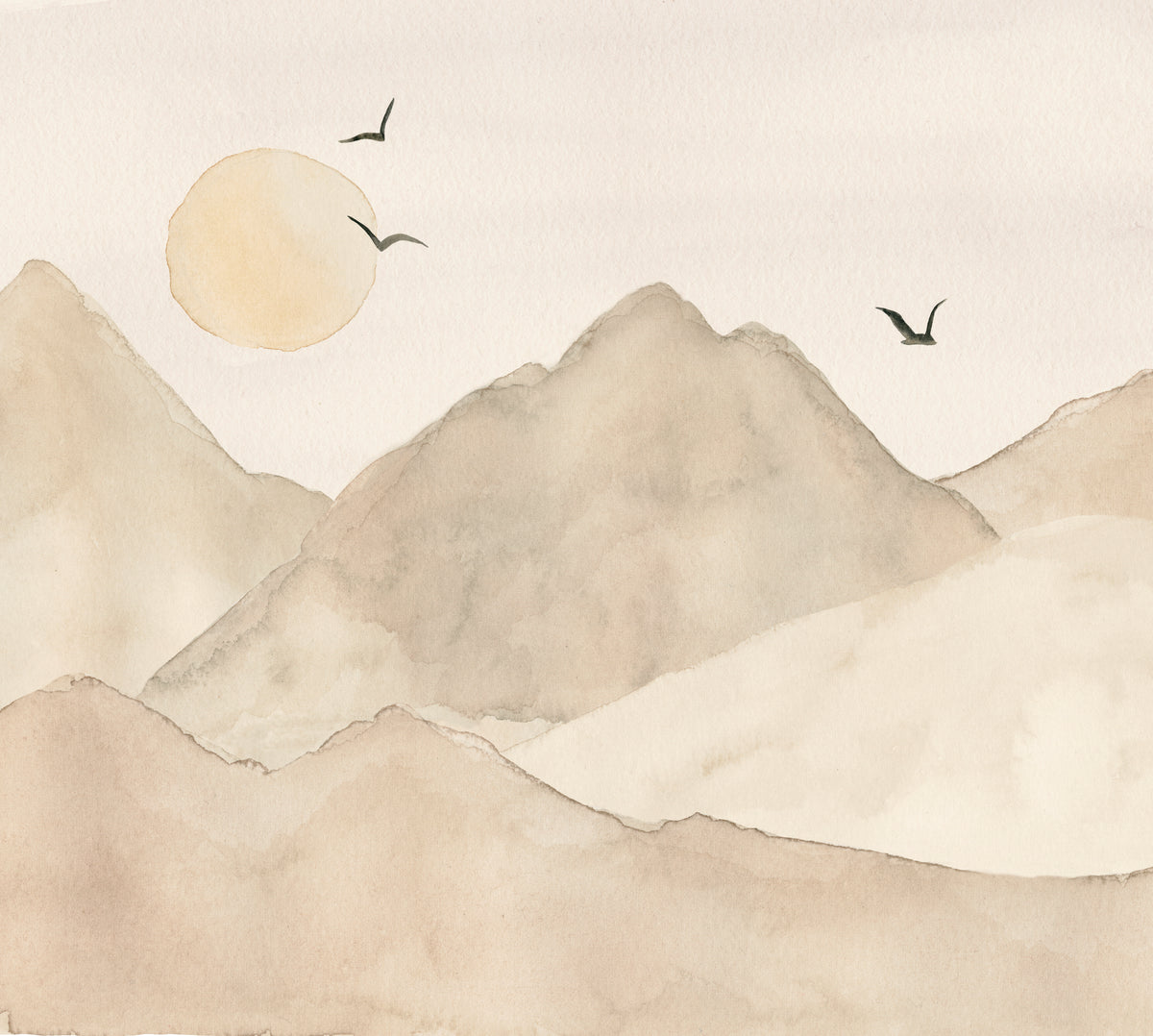 Mountains Mural – beige