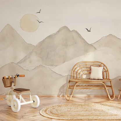 Mountains Mural – beige
