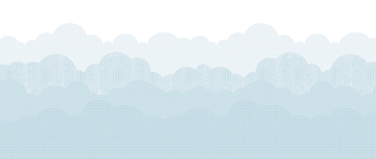 Clouds Mural – blue – 400x170 cm