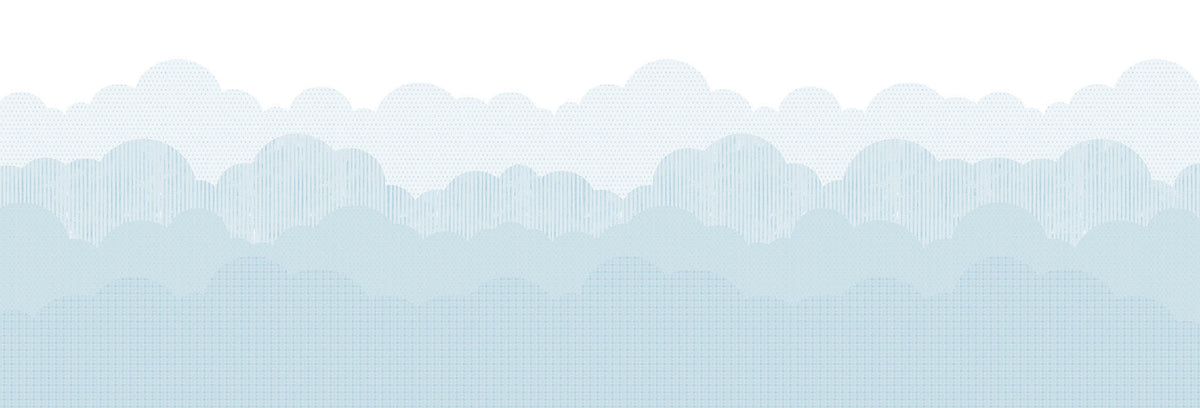 Clouds Mural – blue – 500x170 cm