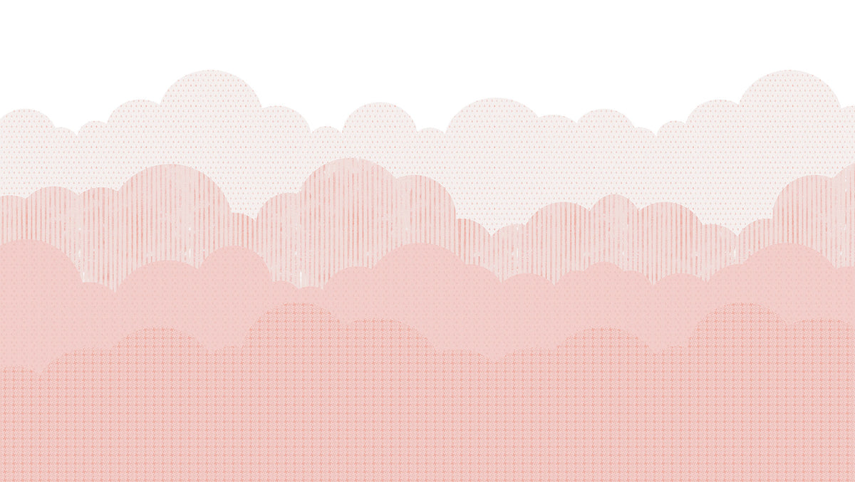 Clouds Mural – pink – 300x170 cm