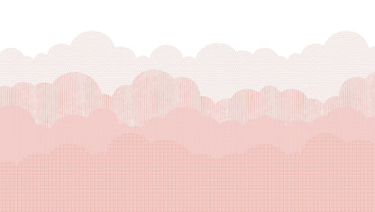 Clouds Mural – pink – 300x170 cm