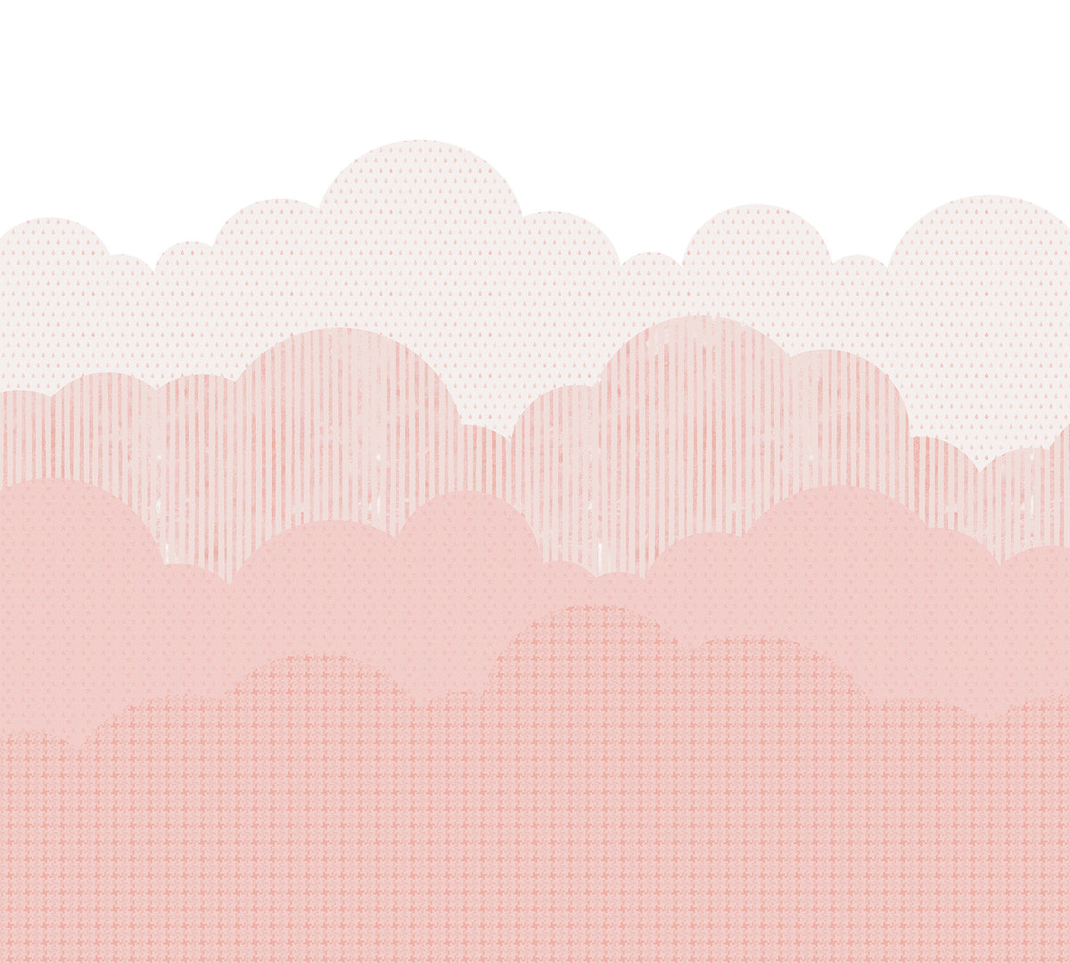Clouds Mural – pink – 300x270 cm