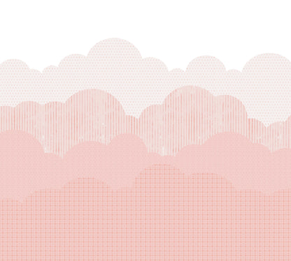 Clouds Mural – pink – 300x270 cm