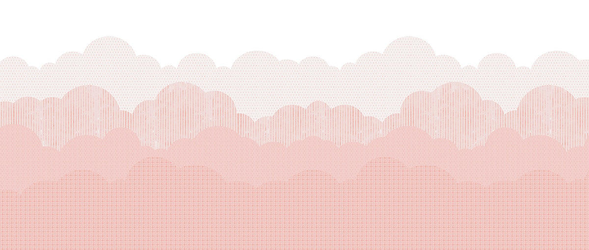 Clouds Mural – pink – 400x170 cm