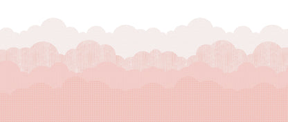 Clouds Mural – pink – 400x170 cm