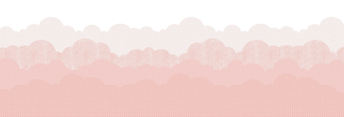 Clouds Mural – pink – 500x170 cm