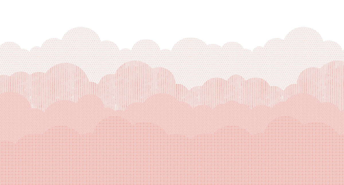 Clouds Mural – pink – 500x270 cm