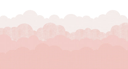 Clouds Mural – pink – 500x270 cm