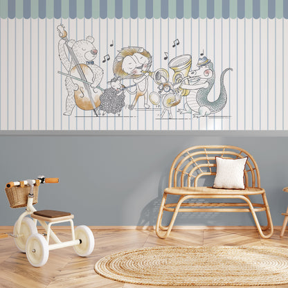Animal Orchestra Mural – half wall
