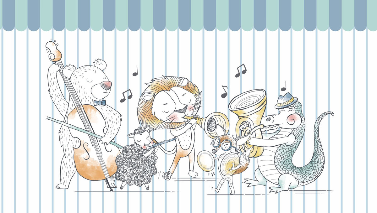 Animal Orchestra Mural – colorful – 300x170 cm