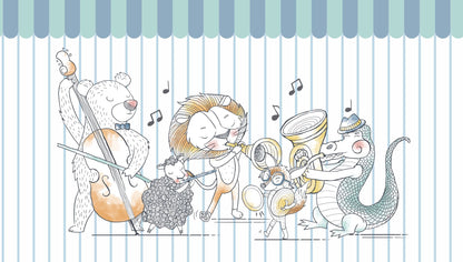 Animal Orchestra Mural – colorful – 300x170 cm