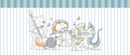 Animal Orchestra Mural – colorful – 400x170 cm