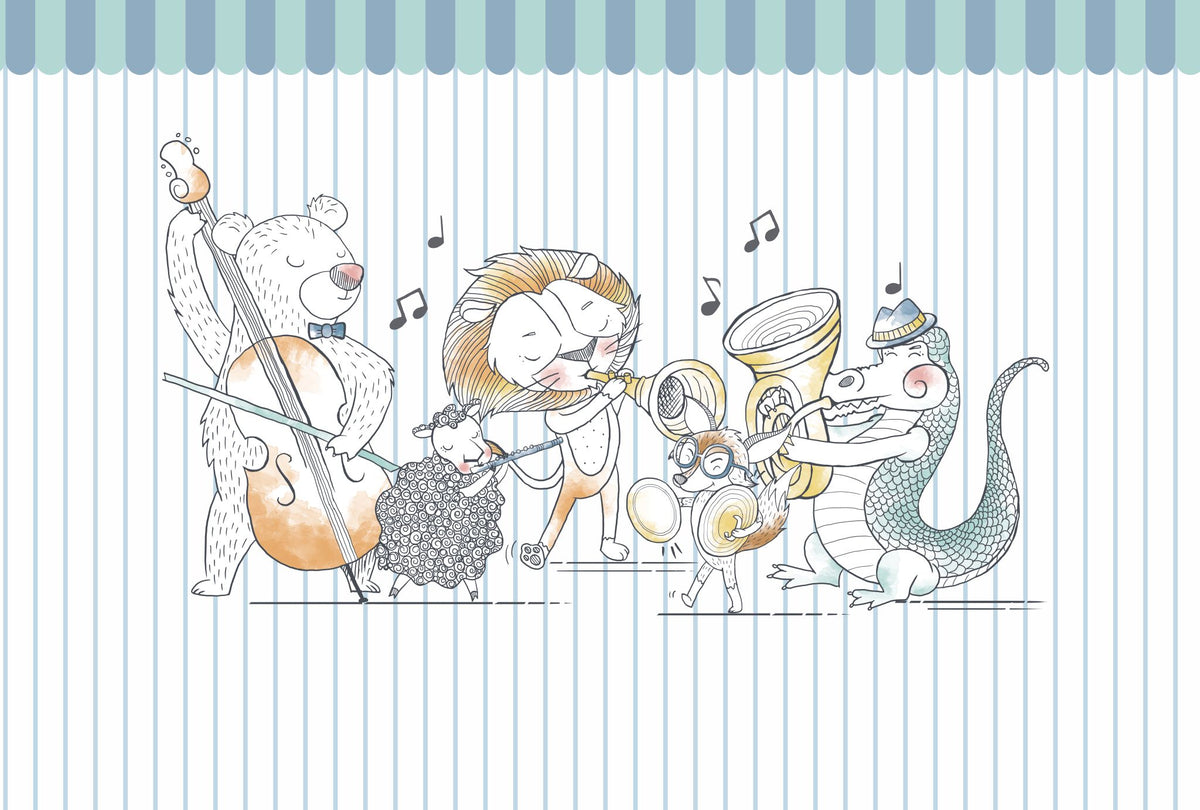Animal Orchestra Mural – colorful – 400x270 cm