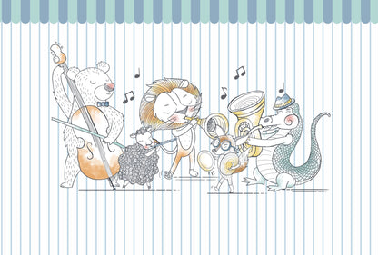 Animal Orchestra Mural – colorful – 400x270 cm
