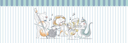 Animal Orchestra Mural – colorful – 500x170 cm