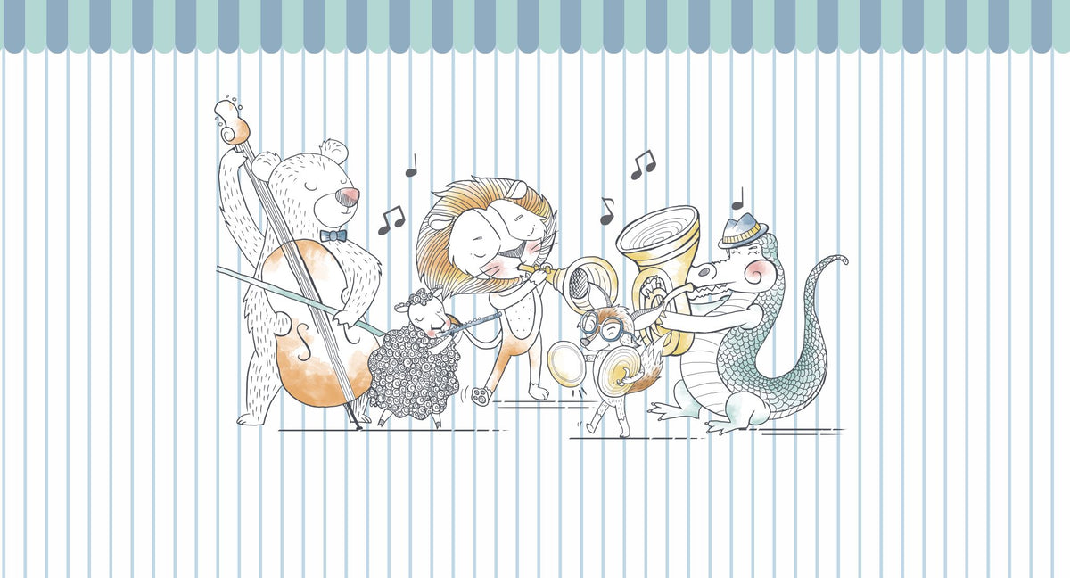 Animal Orchestra Mural – colorful – 500x270 cm