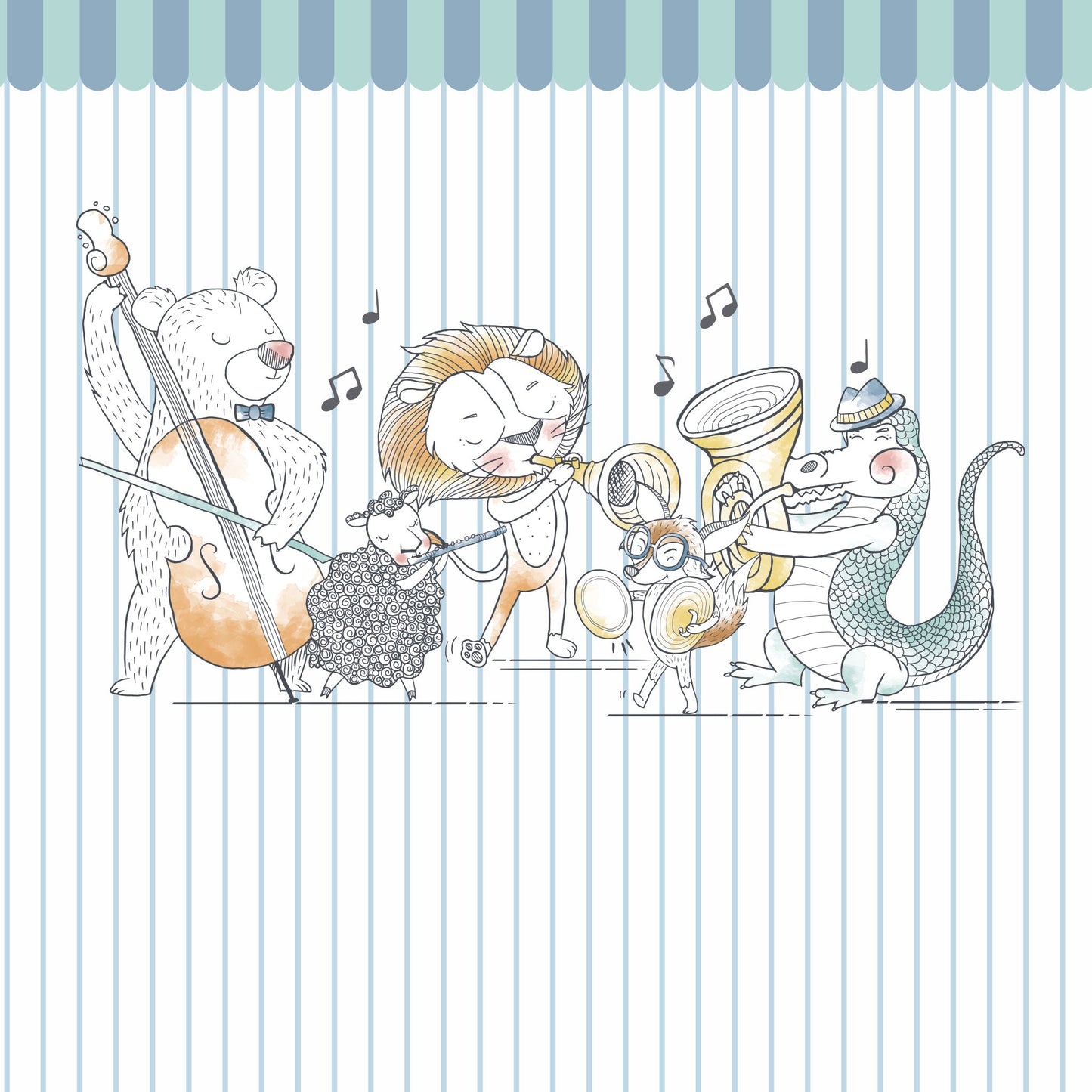 Papel de parede Orquestra Bichos