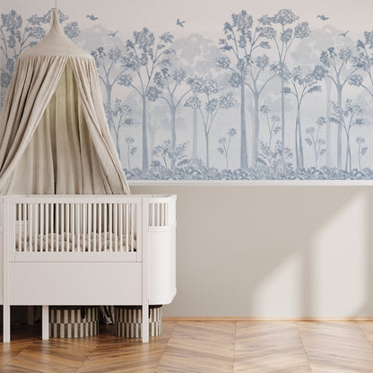 Landscape Mural – blue – half wall