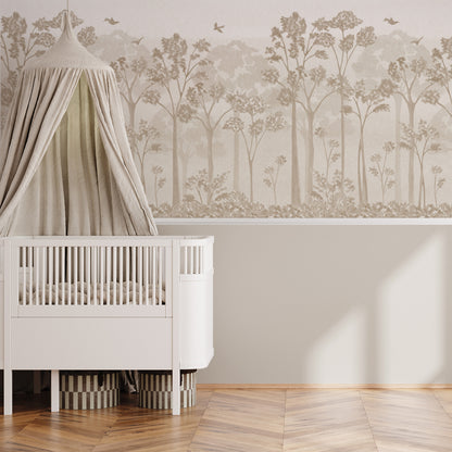 Landscape Mural – beige – half wall