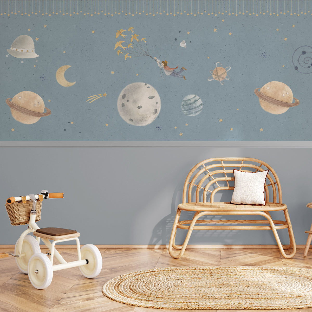 Mural de Parede Principezinho – cor azul – meia parede