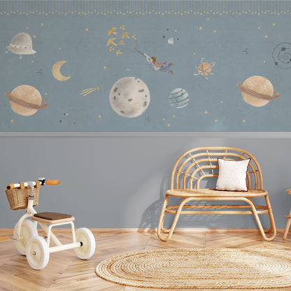 Mural de Parede Principezinho – cor azul – meia parede