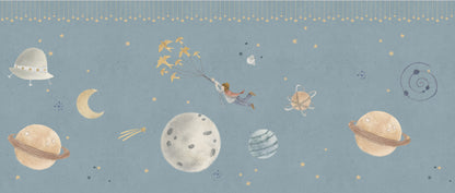 Mural de Parede Principezinho – cor azul – 400x170 cm