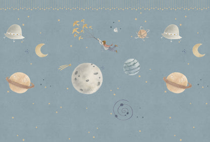 Mural de Parede Principezinho – cor azul – 400x270 cm