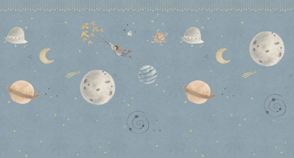 Mural de Parede Principezinho – cor azul – 500x270 cm
