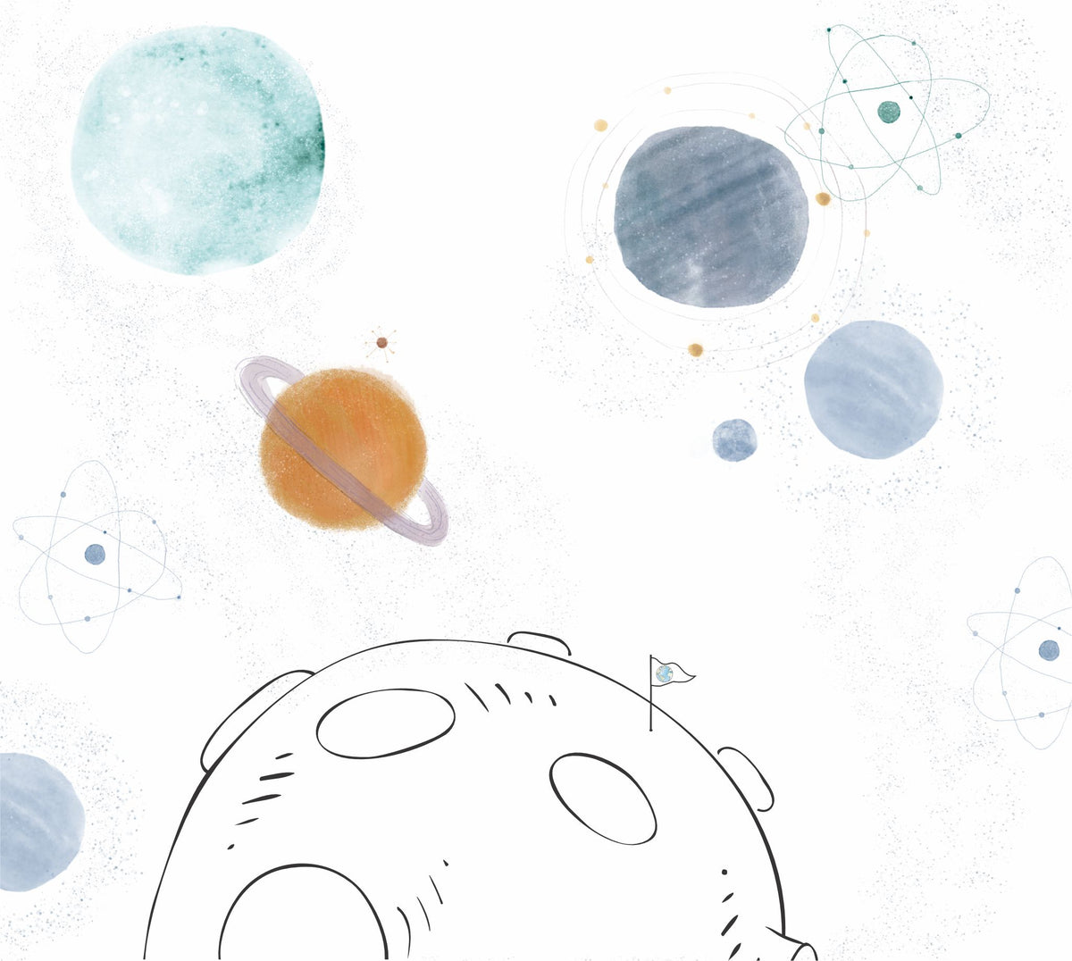 Mural de Parede Planetas – cor colorido – 300x270 cm