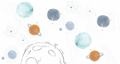 Mural de Parede Planetas – cor colorido – 500x270 cm