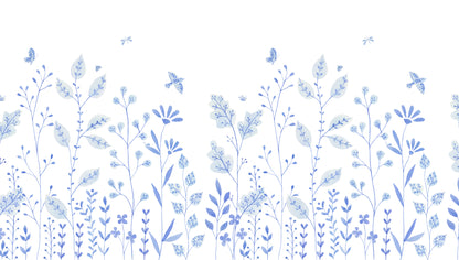 Porcelain Garden Mural – blue – 300x170 cm