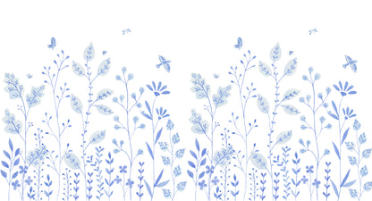 Porcelain Garden Mural – blue – 500x270 cm