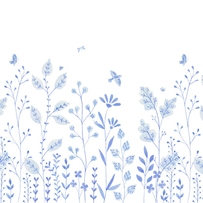 Porcelain Garden Mural – blue