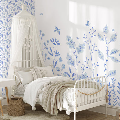 Porcelain Garden Mural – blue