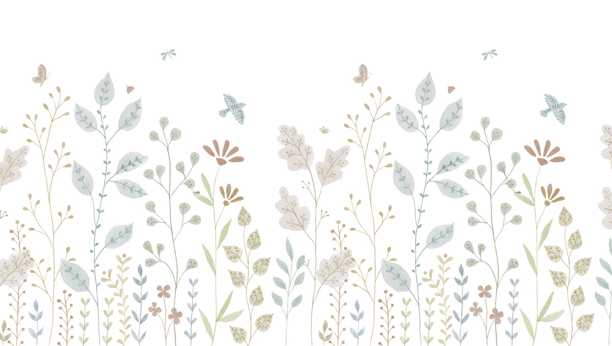 Porcelain Garden Mural – colorful – 300x170 cm