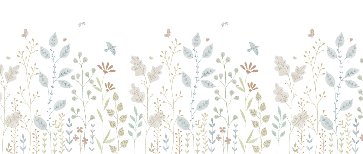 Porcelain Garden Mural – colorful – 400x170 cm