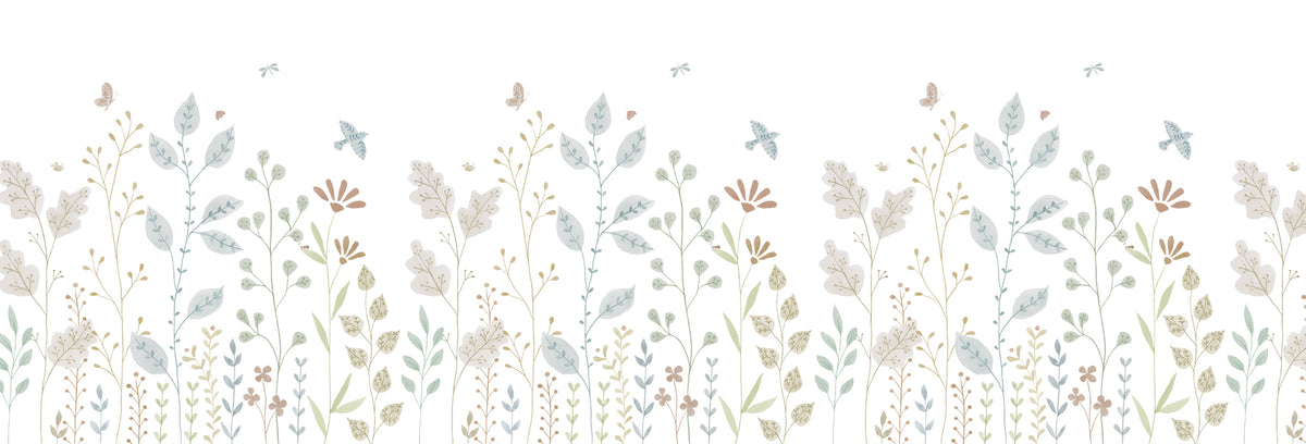 Porcelain Garden Mural – colorful – 500x170 cm