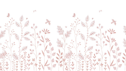 Porcelain Garden Mural – pink – 300x170 cm