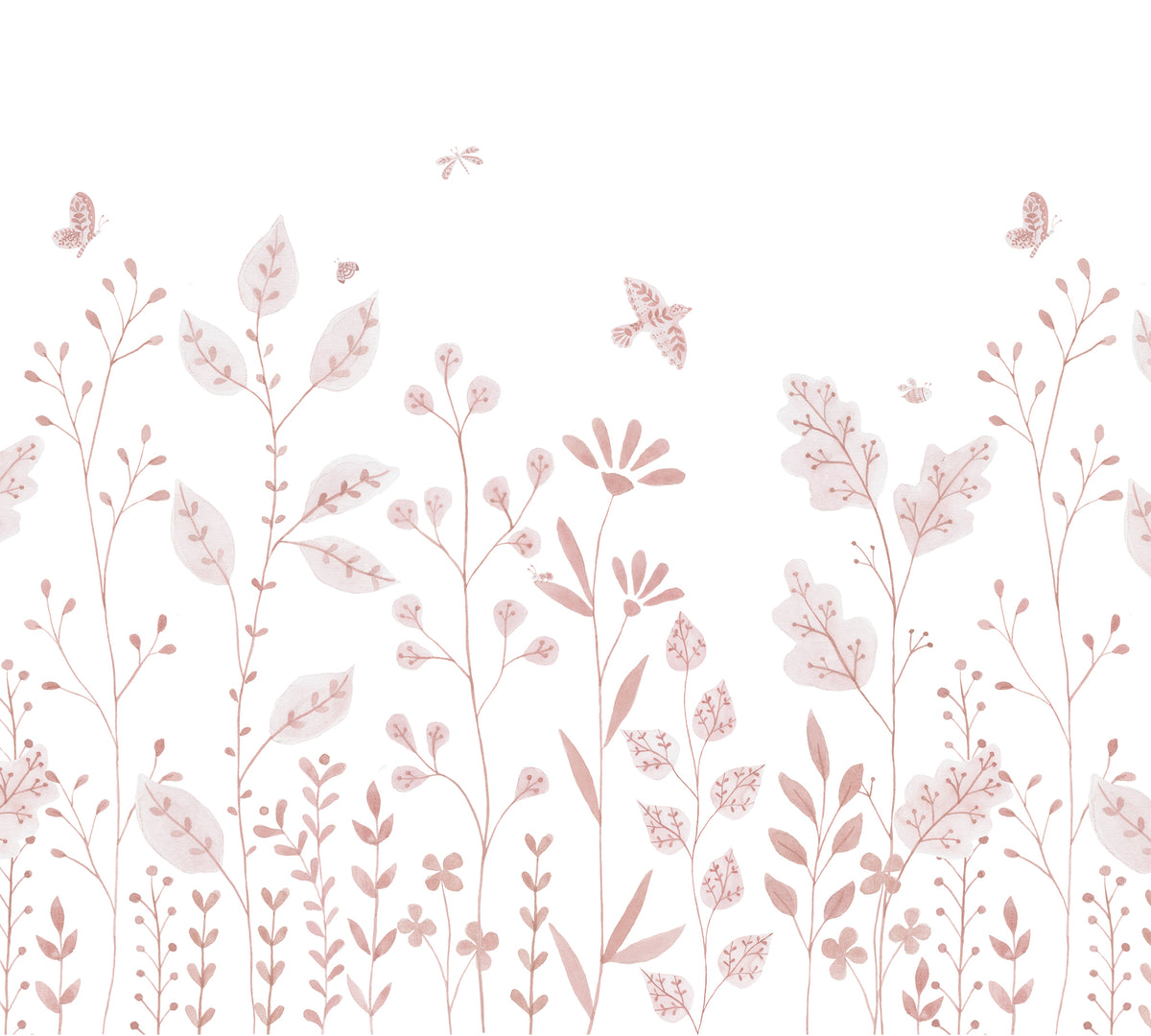 Porcelain Garden Mural – pink – 300x270 cm