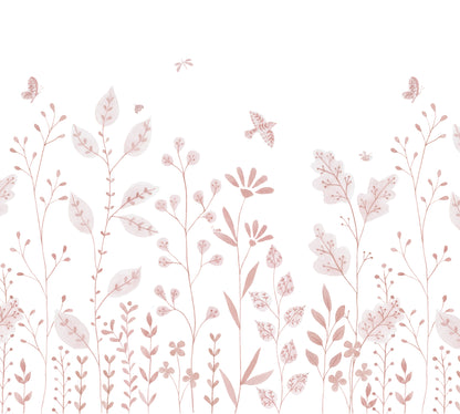 Porcelain Garden Mural – pink – 300x270 cm