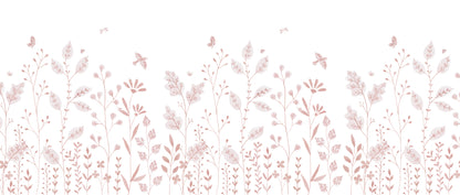 Porcelain Garden Mural – pink – 400x170 cm