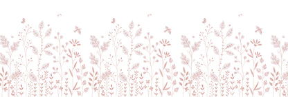 Porcelain Garden Mural – pink – 500x170 cm