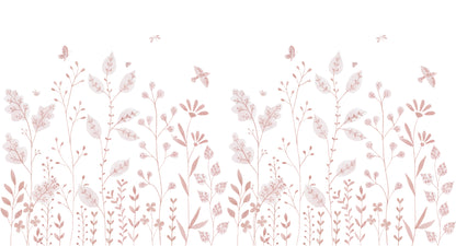 Porcelain Garden Mural – pink – 500x270 cm