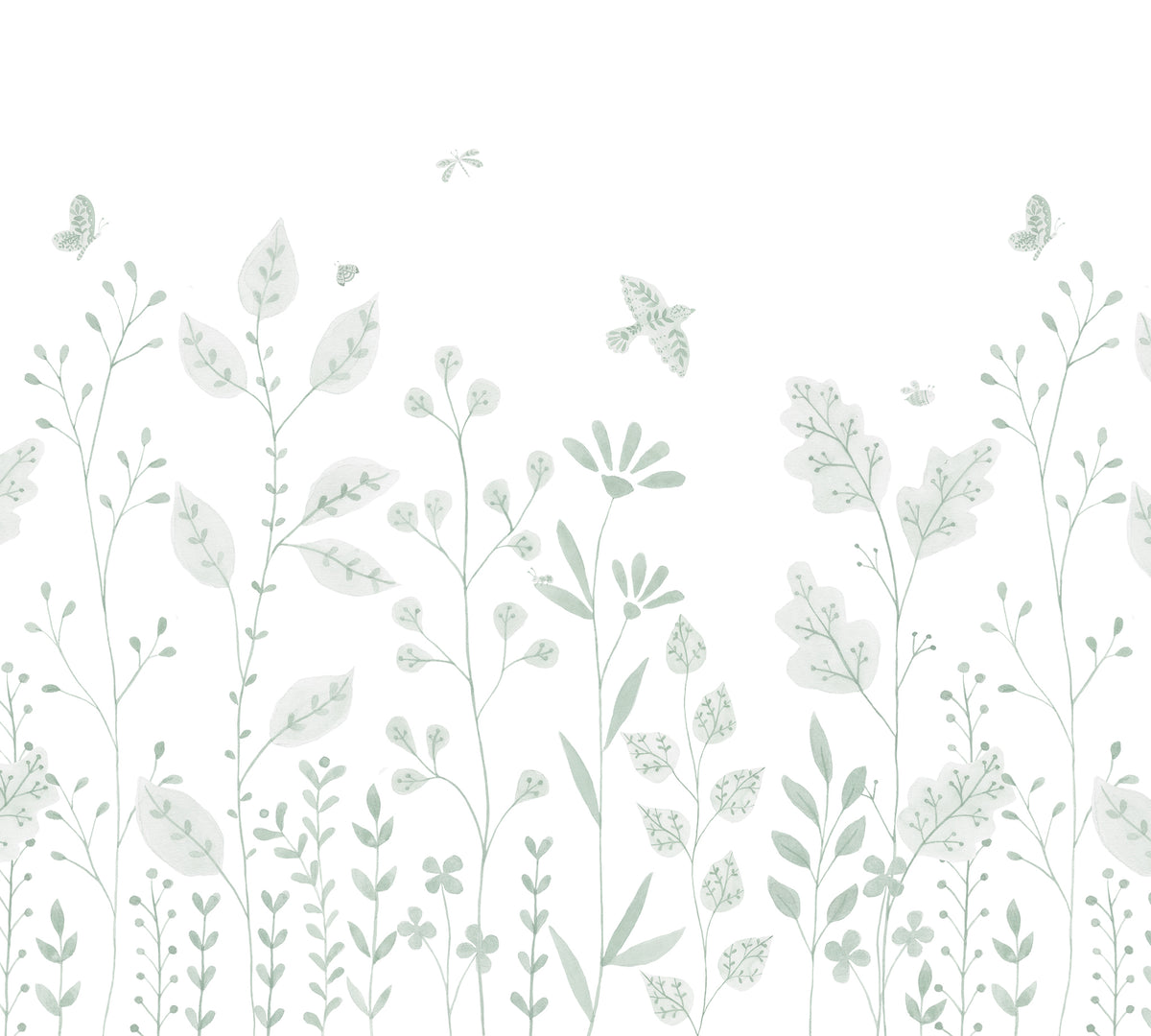 Porcelain Garden Mural – green – 300x270 cm