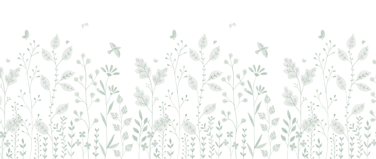 Porcelain Garden Mural – green – 400x170 cm