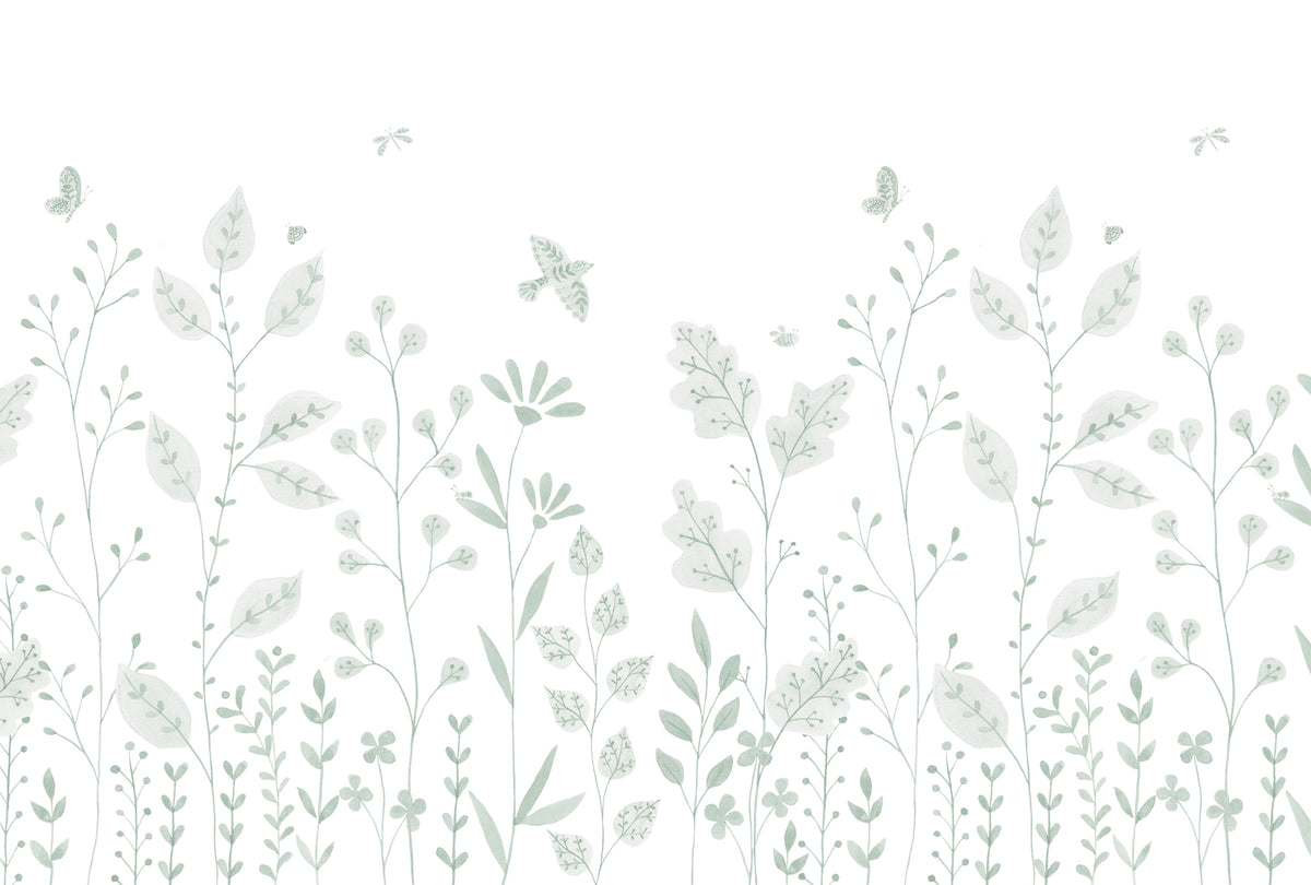 Porcelain Garden Mural – green – 400x270 cm