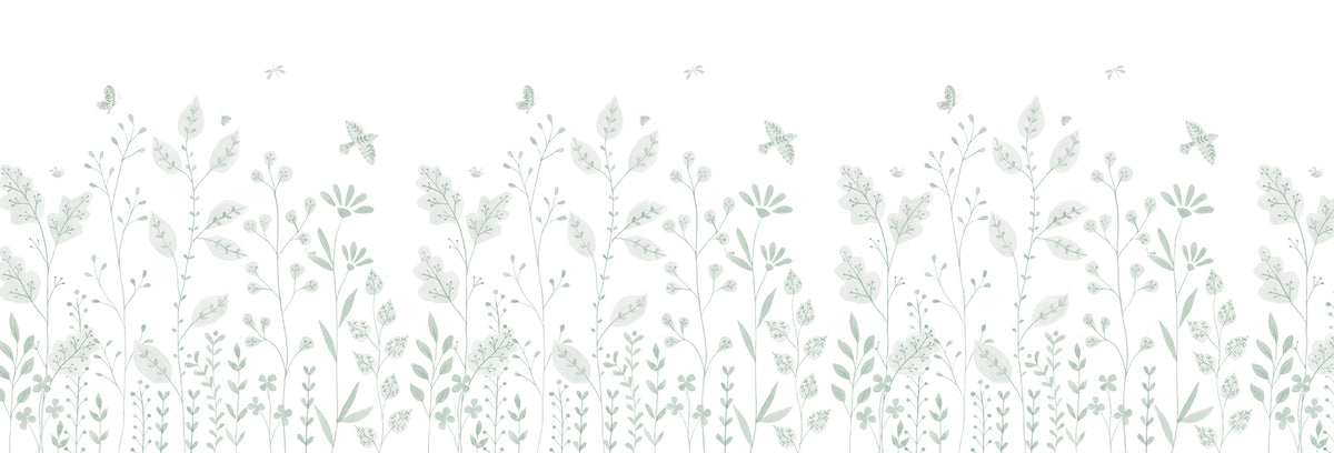 Porcelain Garden Mural – green – 500x170 cm